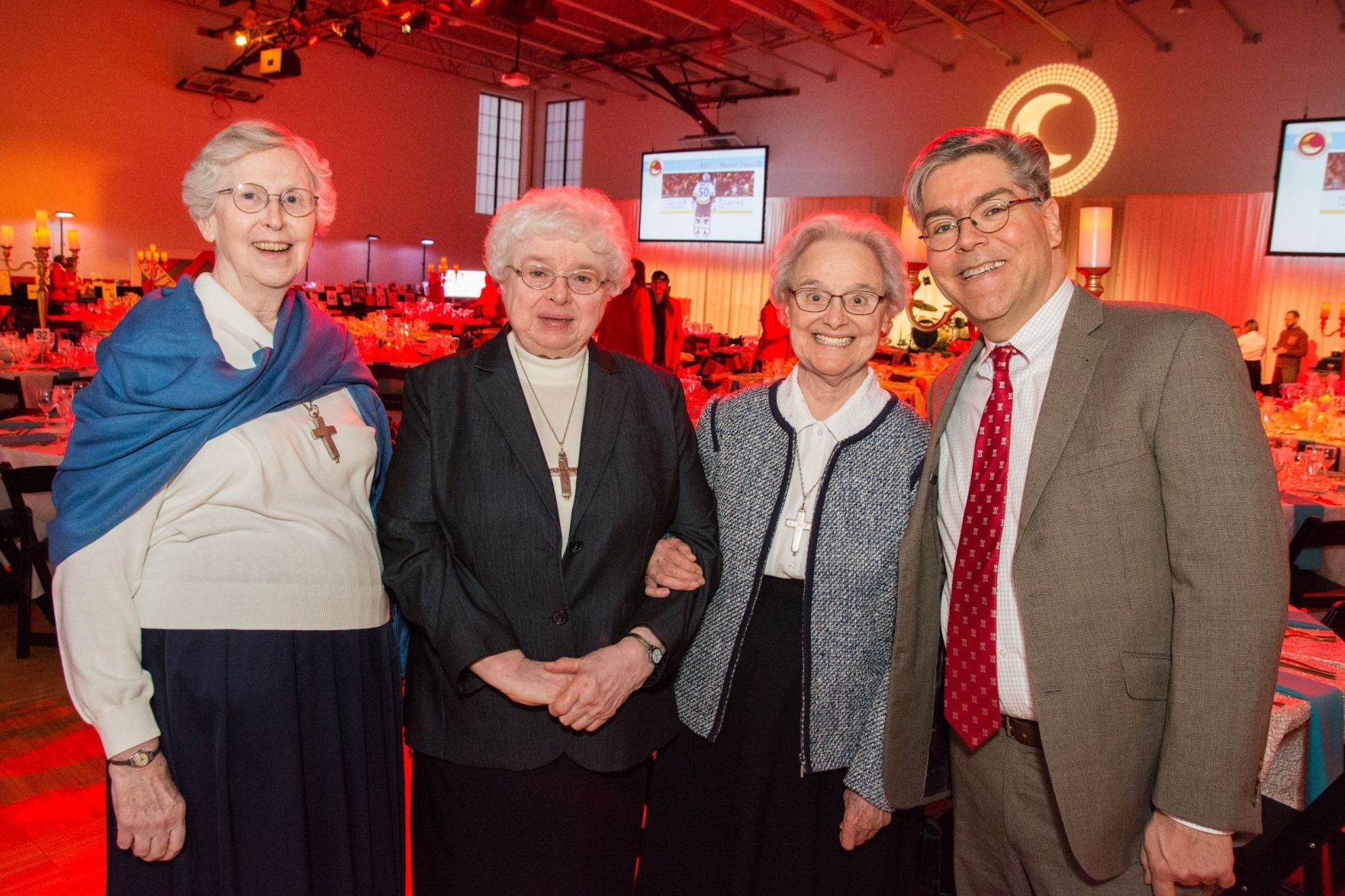 Sister Mary GRace McCormack, Sister Haronick, Sister Marie Therese, David Colón, Head of School at Visitation Academy